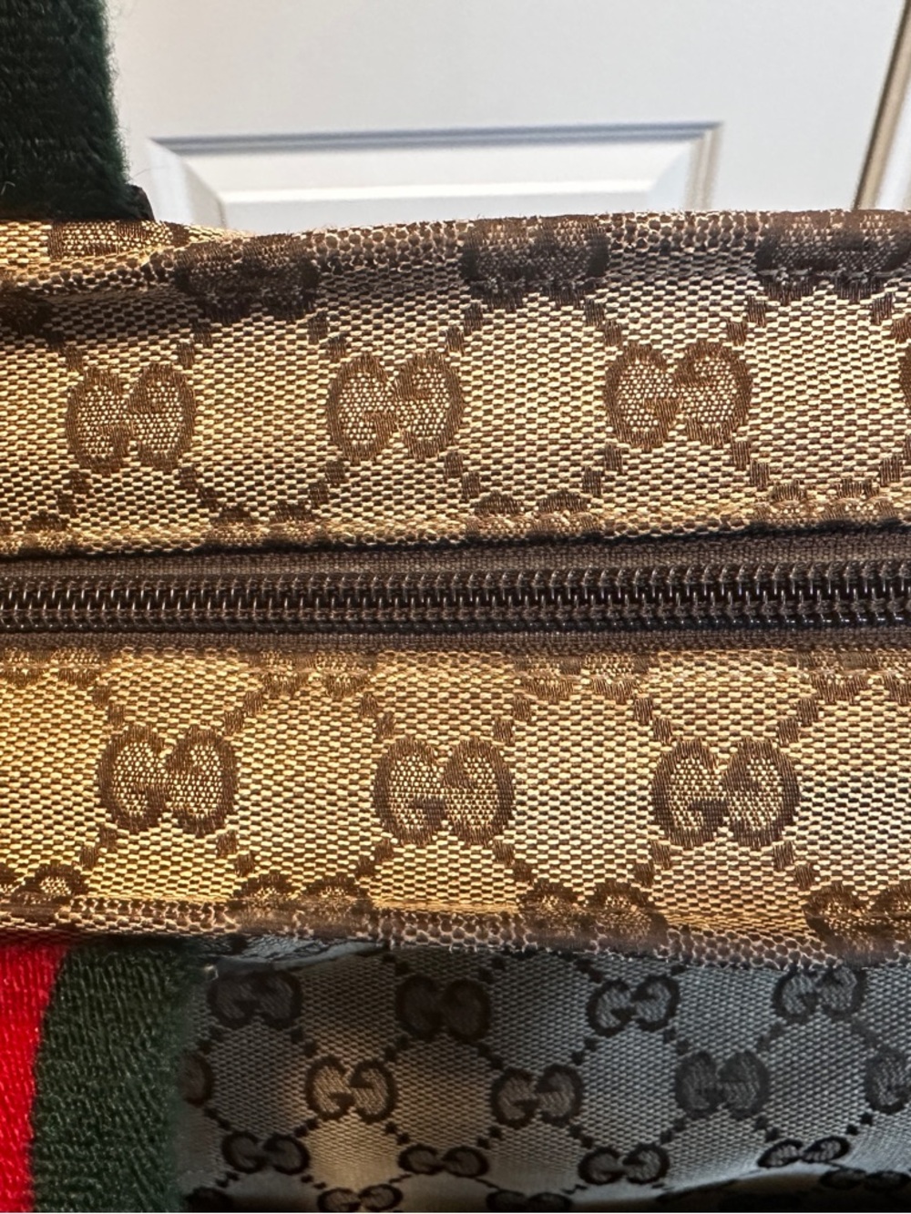 Gucci Brown GG Monogram Canvas Tote with Dark Brown Leather Patch - Picture 10 of 16